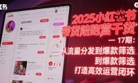 2025小红书带货陪跑营干货-17期：从流量分发到爆款筛选 打造高效运营闭环