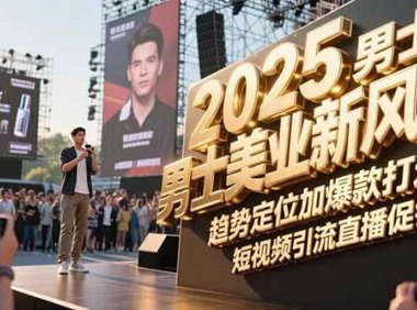 2025男士美业新风口，趋势定位加爆款打造，短视频引流直播促销